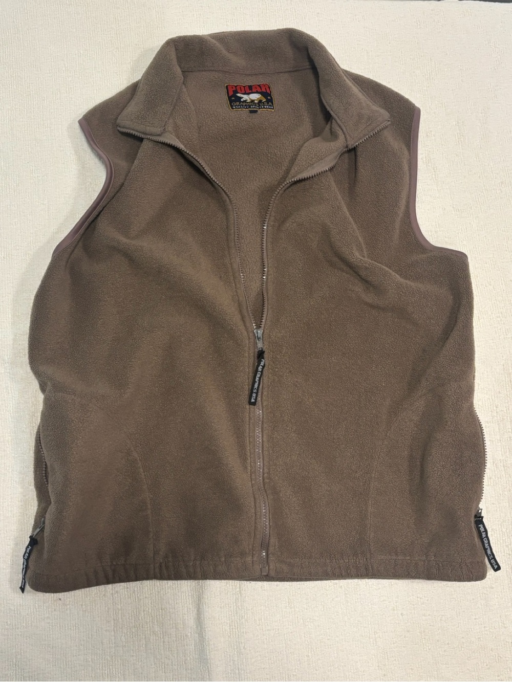 Brown Fleece Vest - Men's Full-Zip Layering